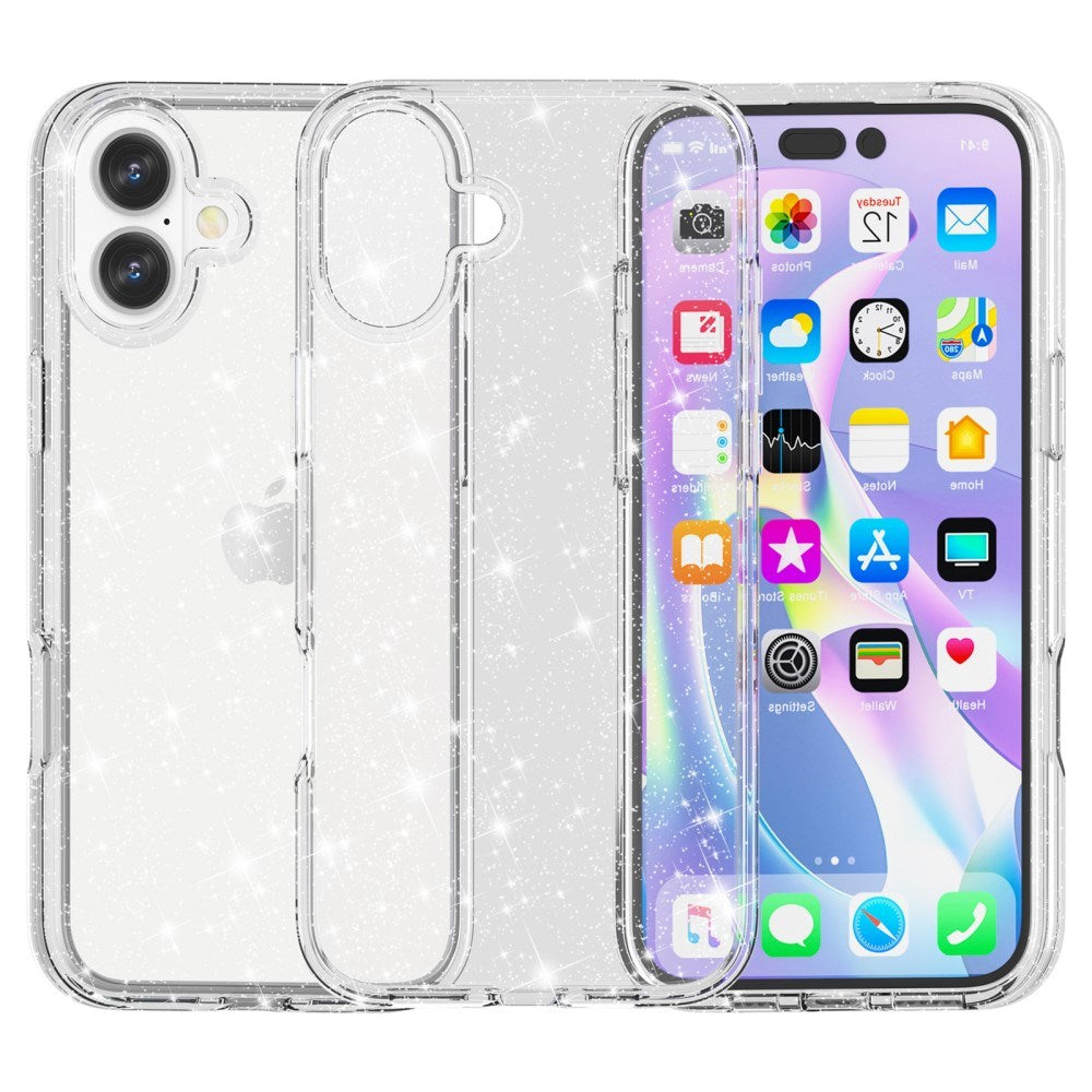 EIDERWOOD iPhone 16 Hybrid Plastic Case - White Glitter