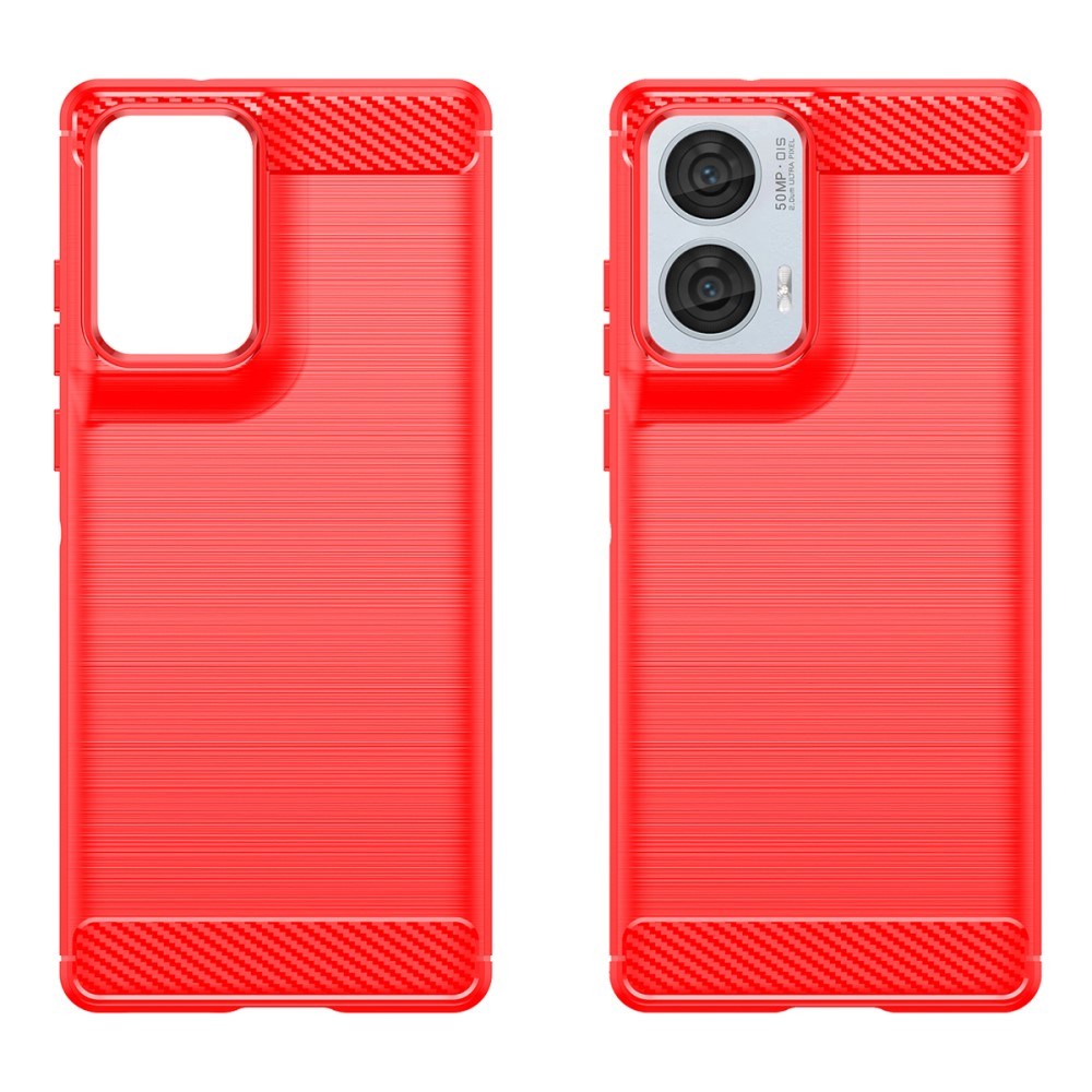 EIDERWOOD Motorola Edge 50 Fusion Brushed Carbon Case - Red