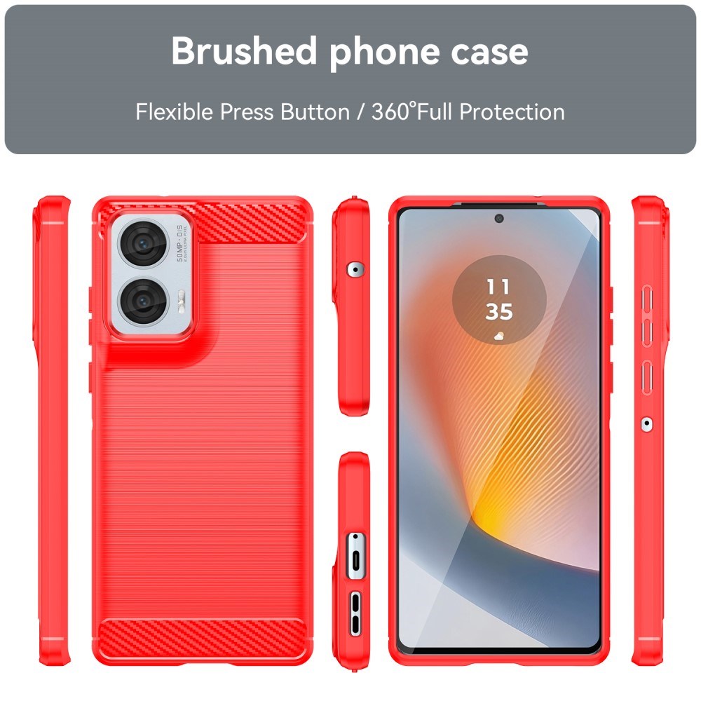 EIDERWOOD Motorola Edge 50 Fusion Brushed Carbon Case - Red