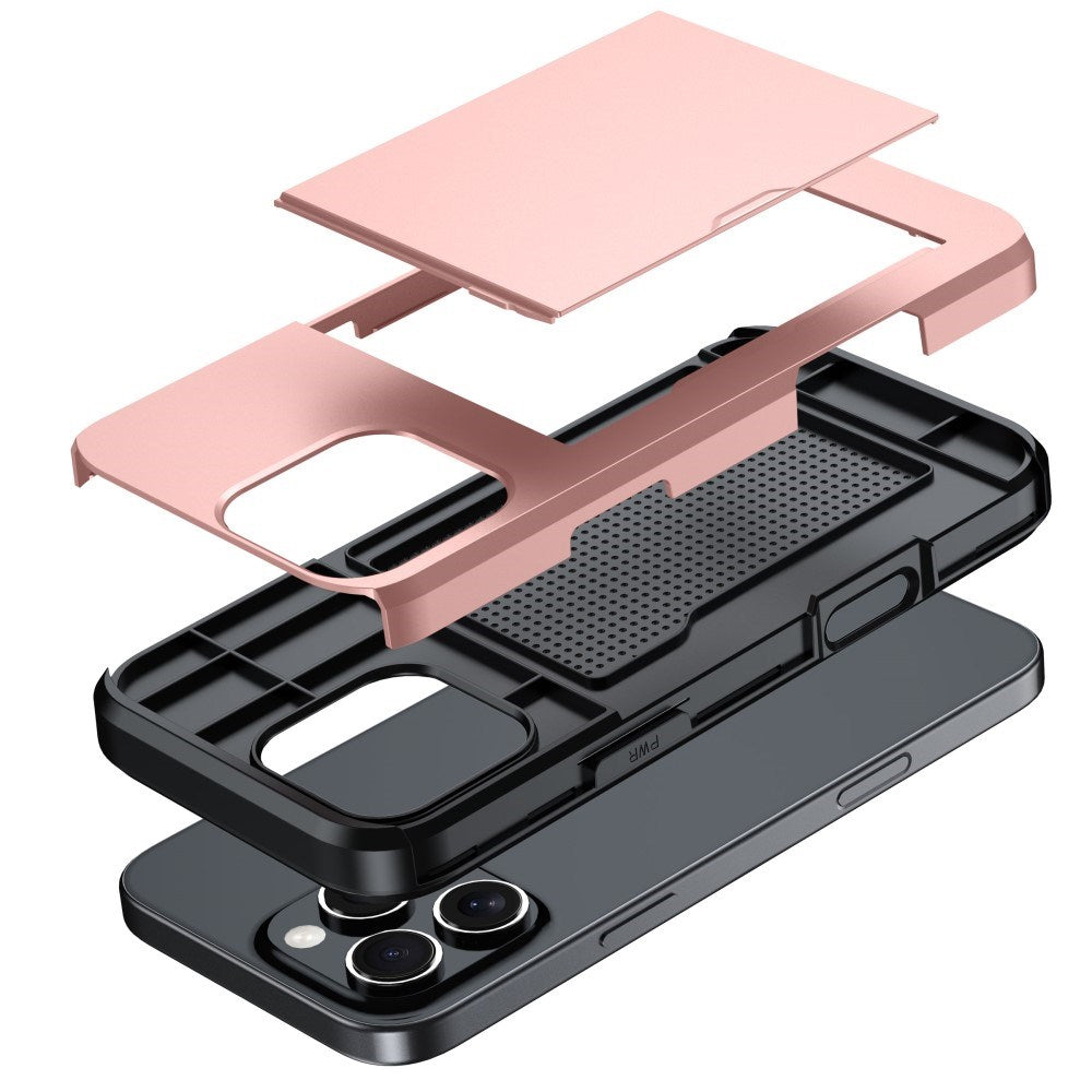 EIDERWOOD iPhone 16 Pro Tough Case w. Card Holder - Rose Gold