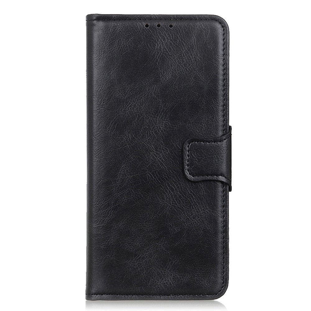 Motorola Edge 30 Neo Vintage Texture Leather Wallet Case - Black