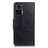 Motorola Edge 30 Neo Vintage Texture Leather Wallet Case - Black