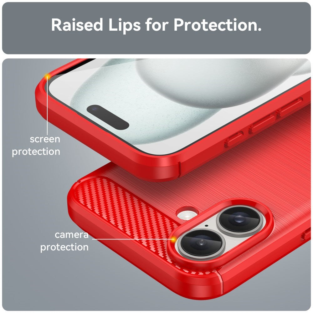 EIDERWOOD iPhone 16 Brushed Carbon Case - Red