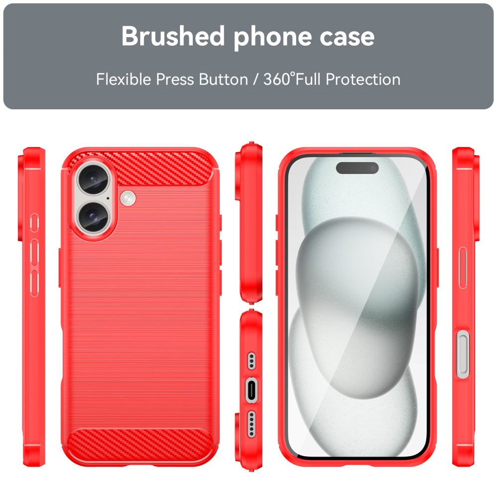 EIDERWOOD iPhone 16 Brushed Carbon Case - Red