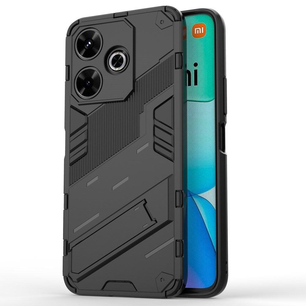 EIDERWOOD Xiaomi Redmi 13 Hybrid Tough Case with Kickstand - Black