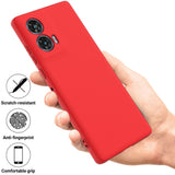 EIDERWOOD Motorola Edge 50 Fusion Liquid Silicone Case w. Strap - Red