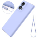 EIDERWOOD Motorola Edge 50 Fusion Liquid Silicone Case w. Strap - Purple