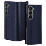 DUX DUCIS Bril Series for Samsung Galaxy Z Fold6 5G Case Card Slot Leather Stand Phone Cover - Blue