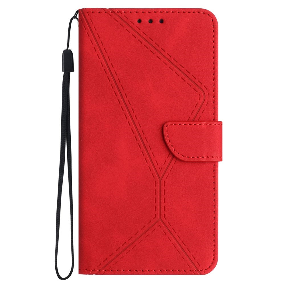 EIDERWOOD Samsung Galaxy S24 FE Patterned Leather Case with Wallet and Strap - Red