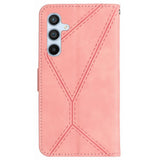 EIDERWOOD Samsung Galaxy S24 FE Patterned Leather Case with Wallet and Strap - Pink