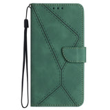 EIDERWOOD Samsung Galaxy S24 FE Patterned Leather Case with Wallet and Strap - Green