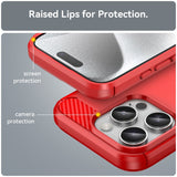 EIDERWOOD iPhone 16 Pro Brushed Carbon Case - Red