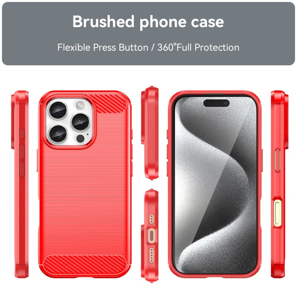 EIDERWOOD iPhone 16 Pro Brushed Carbon Case - Red