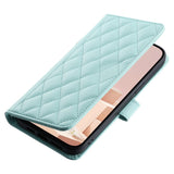 EIDERWOOD iPhone 16 Pro Max Leather Flip Case w. Wallet & Strap - Rhombus - Turquoise