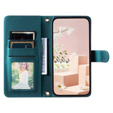 EIDERWOOD iPhone 16 Pro Max Leather Flip Case w. Wallet & Strap - Rhombus - Green