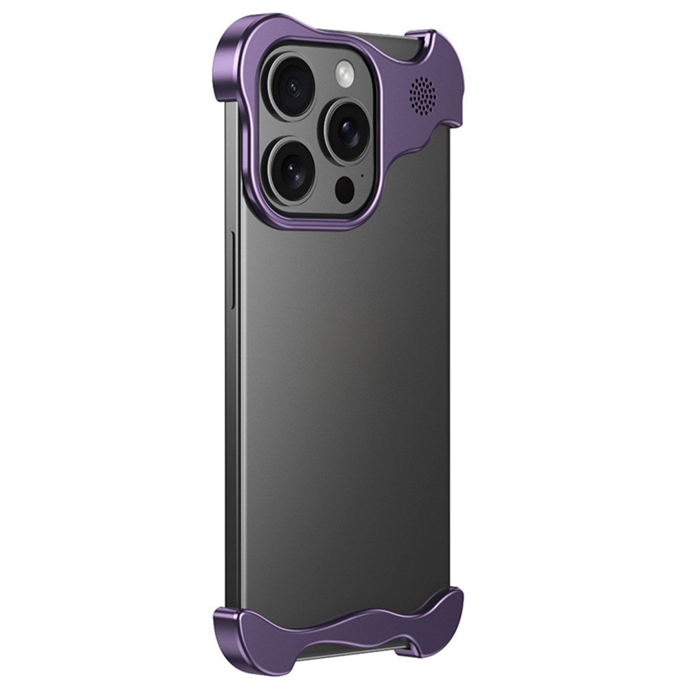 iPhone 15 Pro Two-Piece Metal Bumper Case - Purple