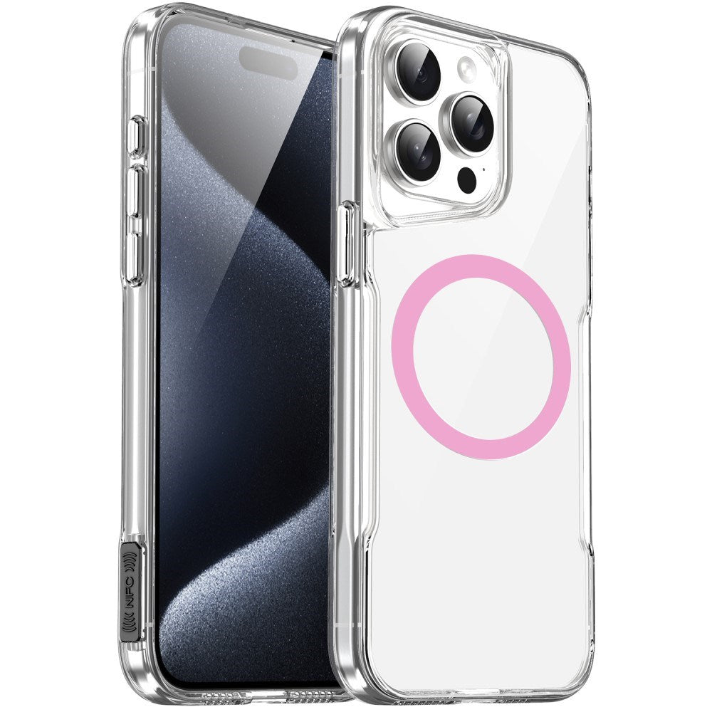 EIDERWOOD iPhone 16 Pro Hybrid Plastic Case - MagSafe Compatible - Transparent / Pink