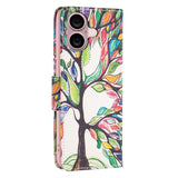 EIDERWOOD iPhone 16 Plus Leather Case w, Wallet & Print - Colorful Tree