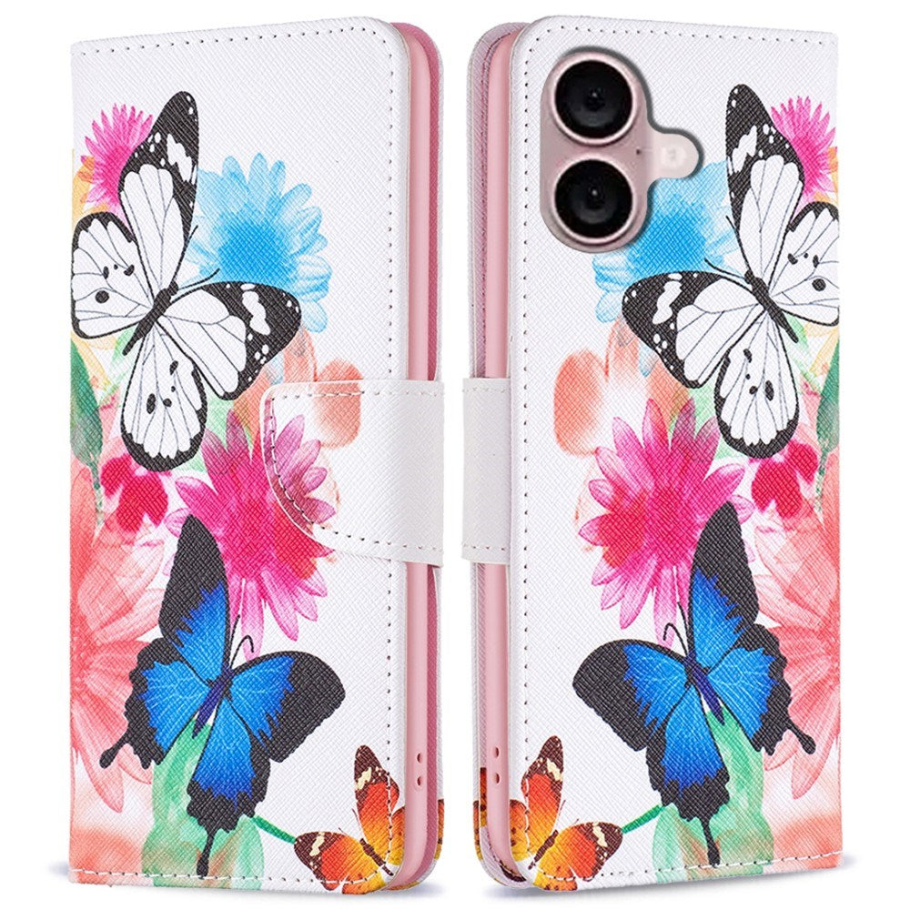 EIDERWOOD iPhone 16 Plus Leather Case w, Wallet & Print - Butterflies