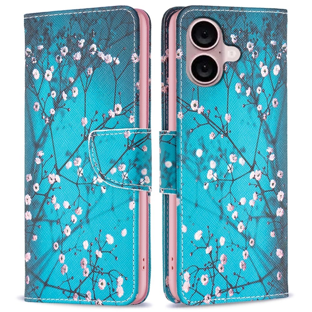 EIDERWOOD iPhone 16 Plus Leather Case w, Wallet & Print - Cherry Tree