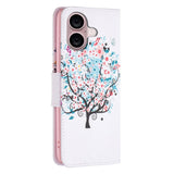 EIDERWOOD iPhone 16 Plus Leather Case w, Wallet & Print - Flower Tree