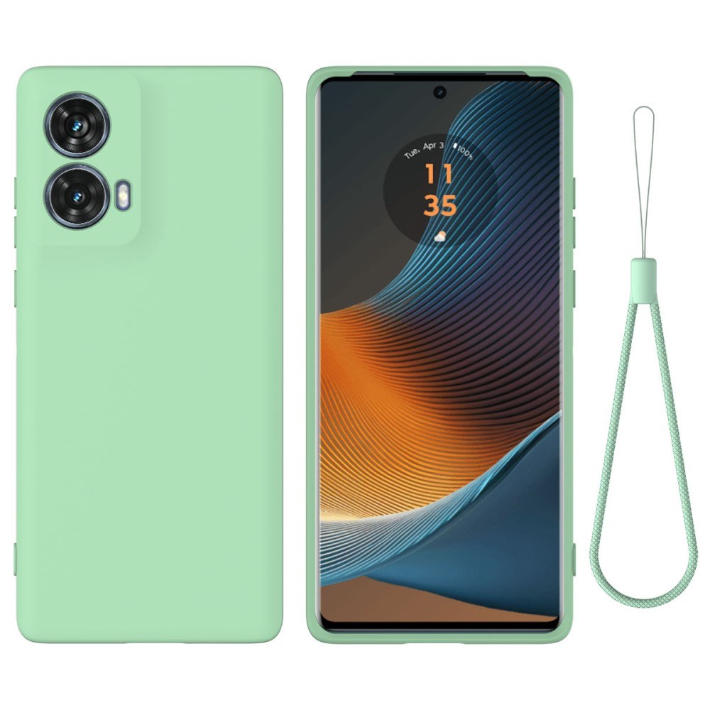 Motorola Moto G85 (5G) Liquid Silicone Case w. Strap - Green