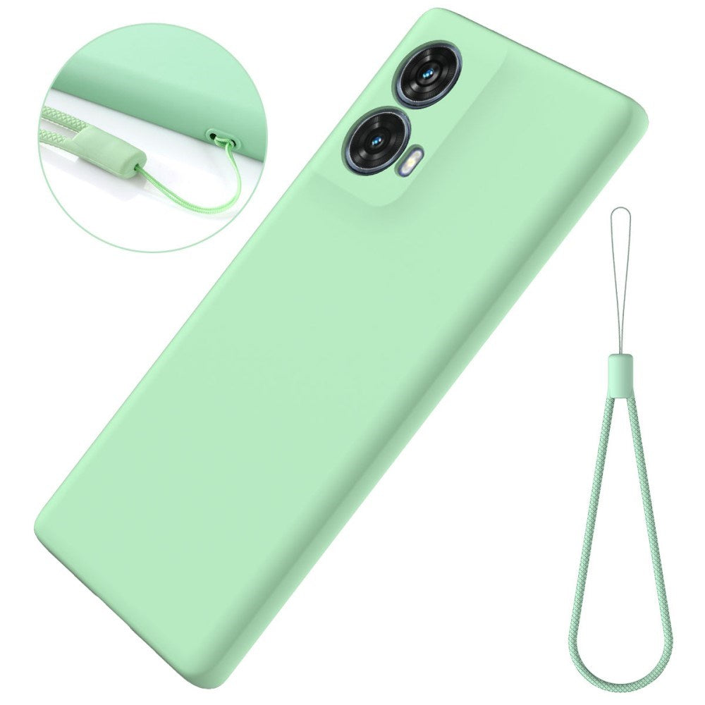 Motorola Moto G85 (5G) Liquid Silicone Case w. Strap - Green