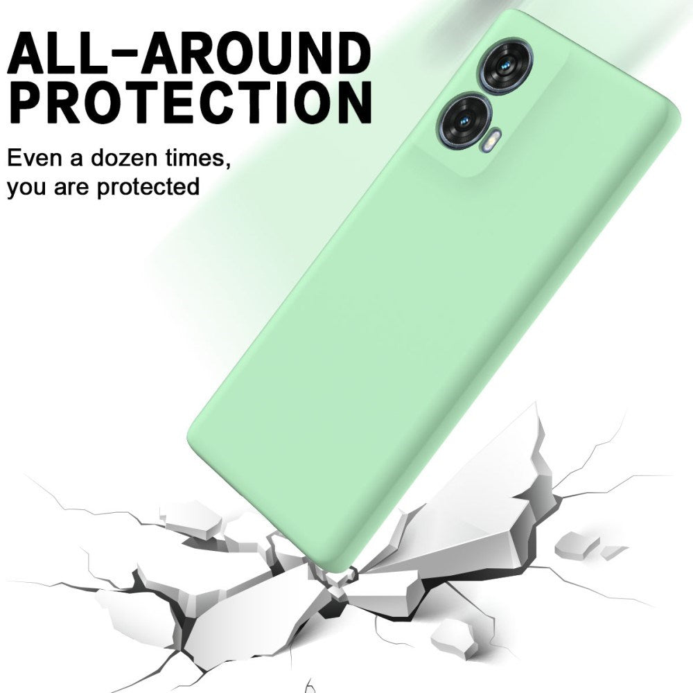 Motorola Moto G85 (5G) Liquid Silicone Case w. Strap - Green