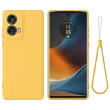 Motorola Moto G85 (5G) Liquid Silicone Case w. Strap - Yellow