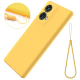 Motorola Moto G85 (5G) Liquid Silicone Case w. Strap - Yellow