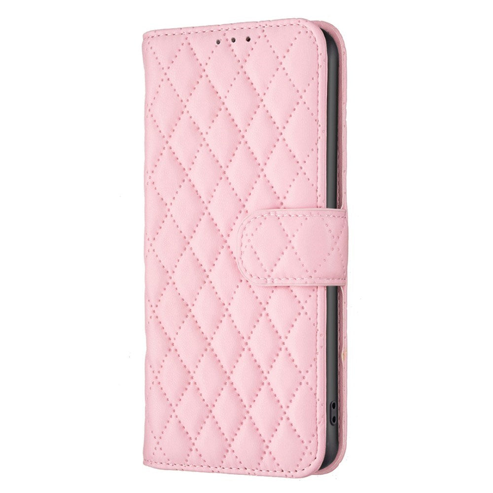 EIDERWOOD OnePlus Nord CE4 Lite (5G) Leather Flip Case w. Wallet & Strap - Rhombus - Pink