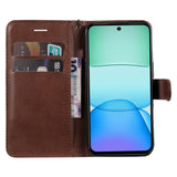 EIDERWOOD Xiaomi Redmi 13 Faux Leather Case with Wallet and Strap - Brown