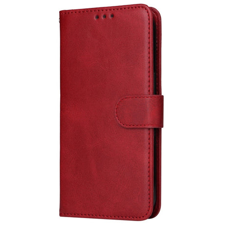 EIDERWOOD Samsung Galaxy S24 FE Leather Flip Case with Wallet and Strap - Red