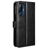 EIDERWOOD HTC U24 Pro (5G) Glossy Leather Case with Wallet & Strap - Black