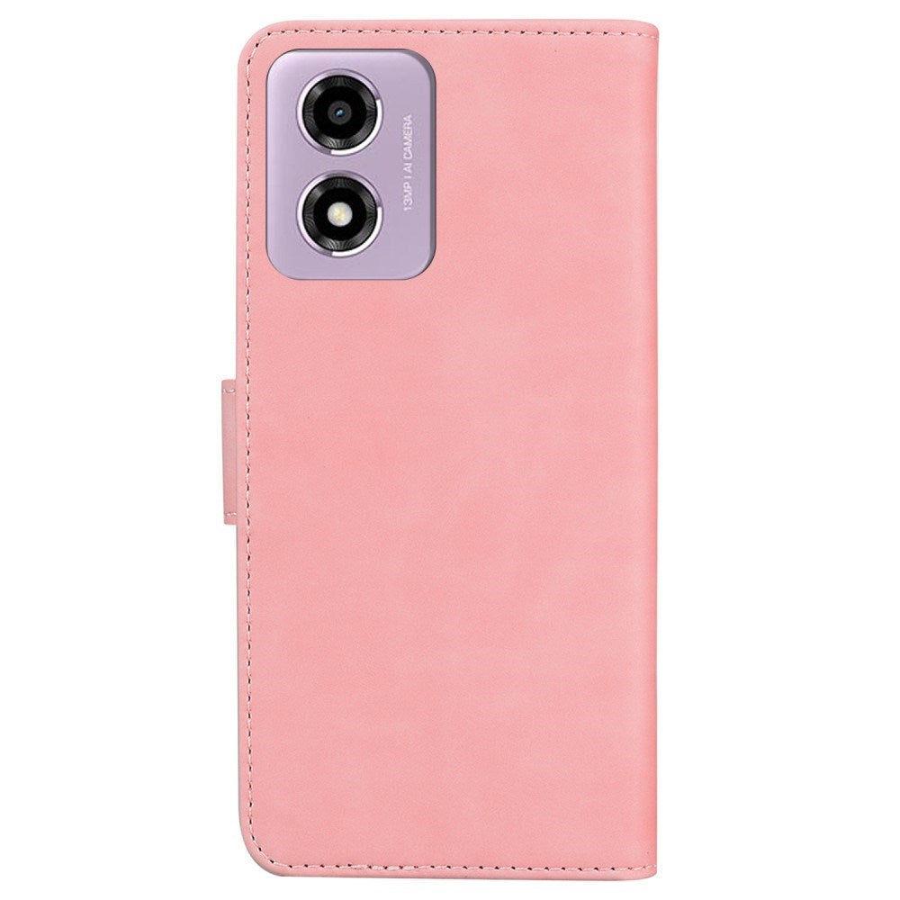 EIDERWOOD Motorola Moto E14 (4G) / G04s (4G) Leatherette Flip Case with Stand Function & Card Holder - Pink