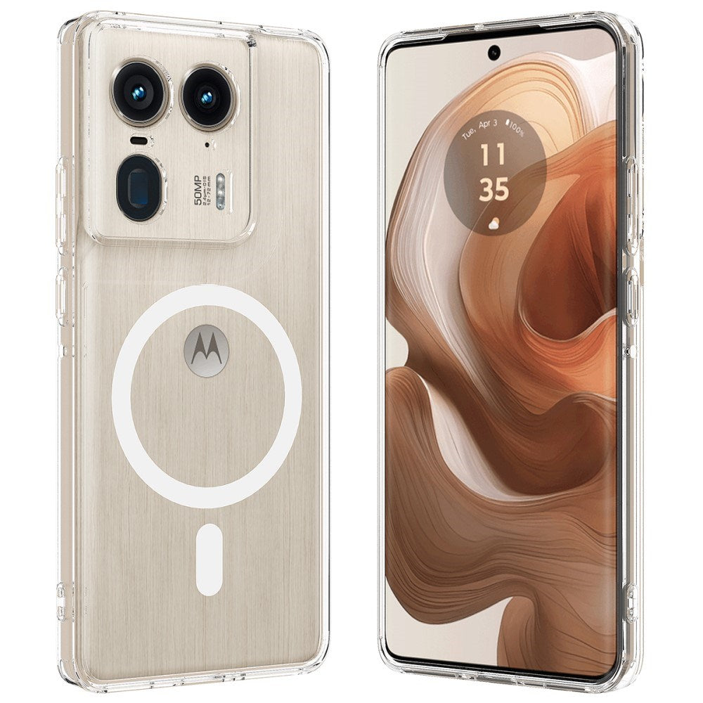 EIDERWOOD Motorola Edge 50 Ultra Hybrid Plastic Case - MagSafe Compatible - Transparent / White