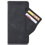 Motorola Edge 30 Fusion Leather Case w. Stand / Card Holder & Extra Card Pocket - Black