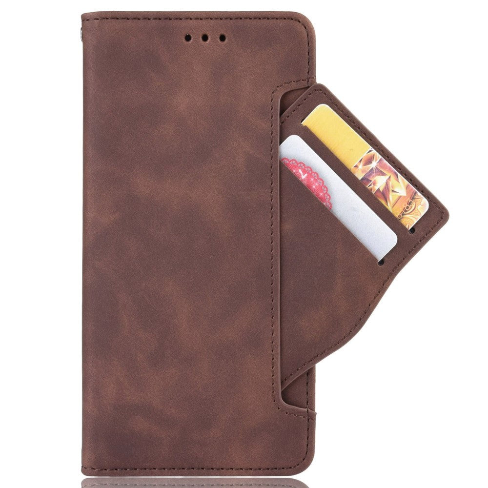 Motorola Edge 30 Fusion Leather Case w. Stand / Card Holder & Extra Card Pocket - Brown