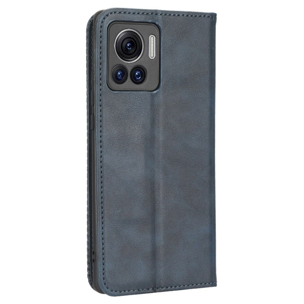 Motorola Edge 30 Ultra Leather Flip Case with Stand and Wallet - Blue