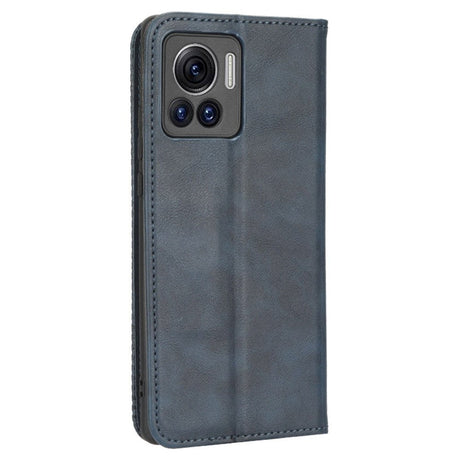 Motorola Edge 30 Ultra Leather Flip Case with Stand and Wallet - Blue