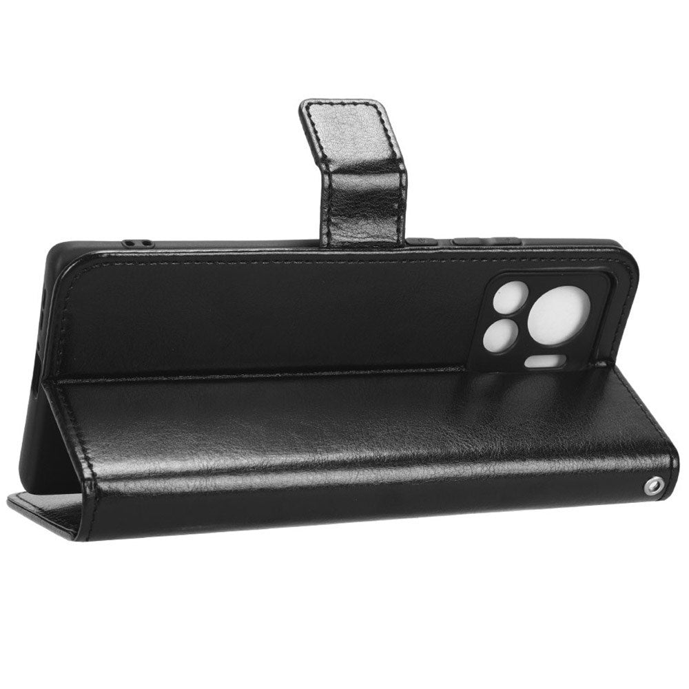 EIDERWOOD Motorola Edge 30 Ultra Faux Leather Flip Case with Stand & Wallet - Black