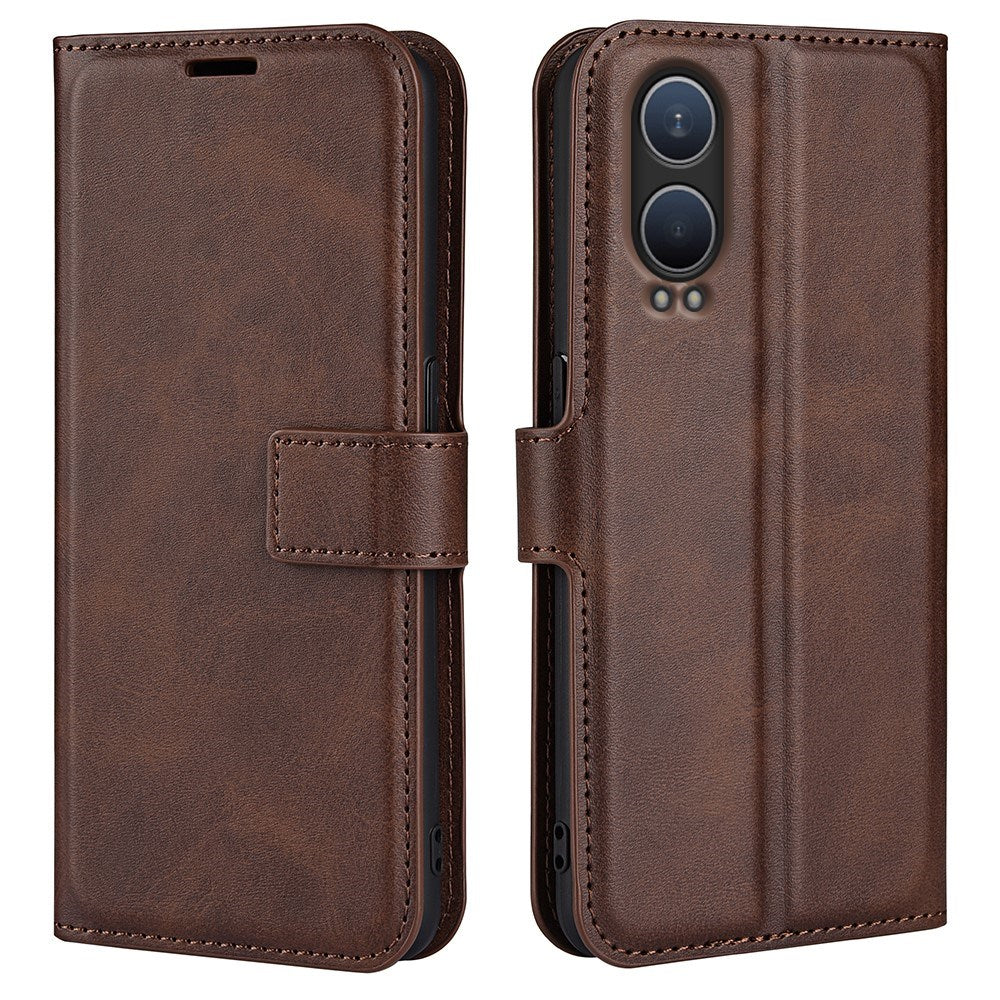 EIDERWOOD OnePlus Nord CE4 Lite (5G) Leather Flip Case w. Card Holder & Magnetic Closure - Brown