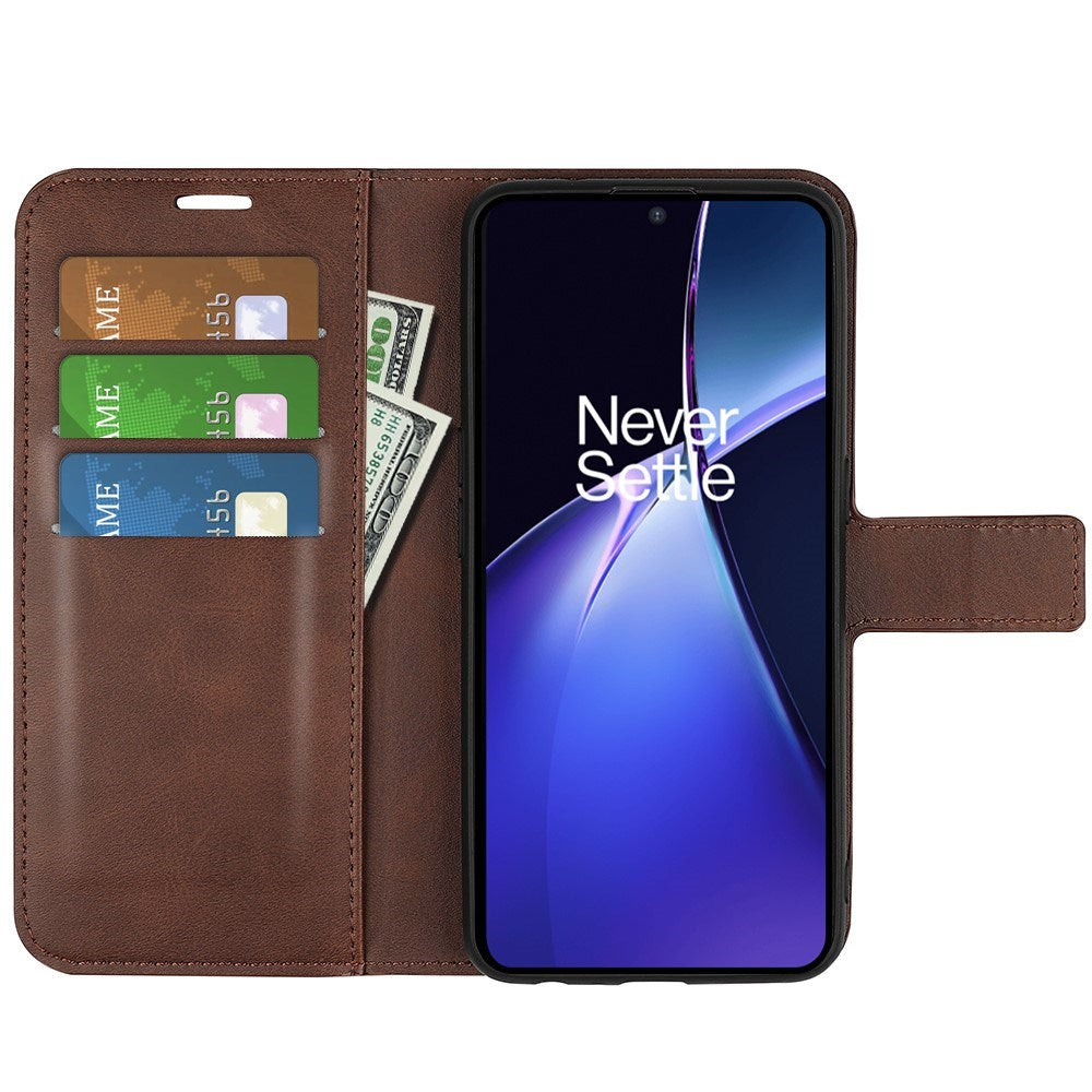 EIDERWOOD OnePlus Nord CE4 Lite (5G) Leather Flip Case w. Card Holder & Magnetic Closure - Brown