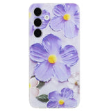 EIDERWOOD Samsung Galaxy S24 FE Flexible Plastic Case with Motif - Transparent / Purple Flowers