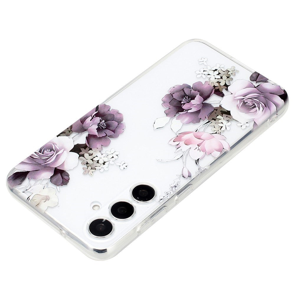 EIDERWOOD Samsung Galaxy S24 FE Flexible Plastic Case with Motif - Transparent / Peony Flowers