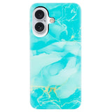 EIDERWOOD iPhone 16 Plus Flexible Plastic Case with Marble Design - Blue