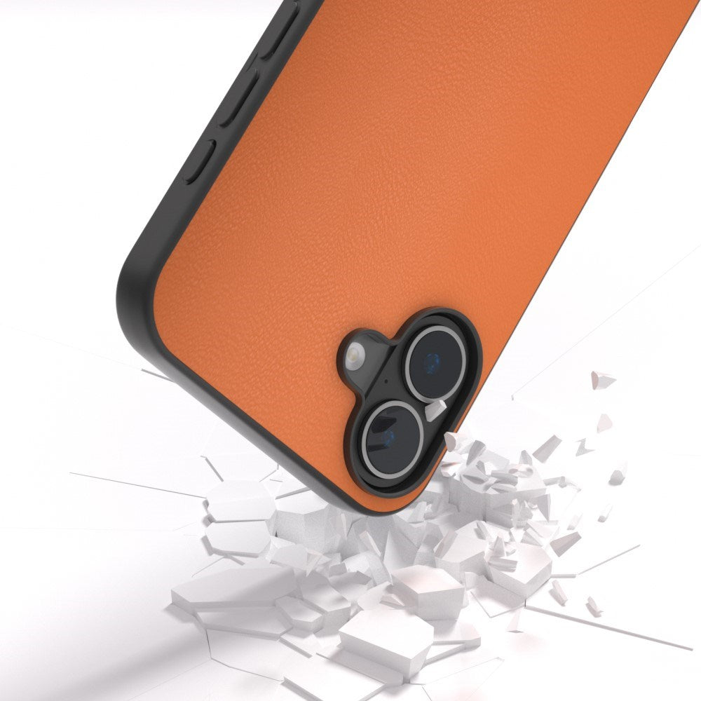 EIDERWOOD iPhone 16 Leather Coated Plastic Case - Orange