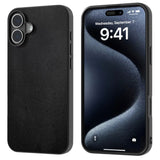 EIDERWOOD iPhone 16 Leather Coated Plastic Case - Black