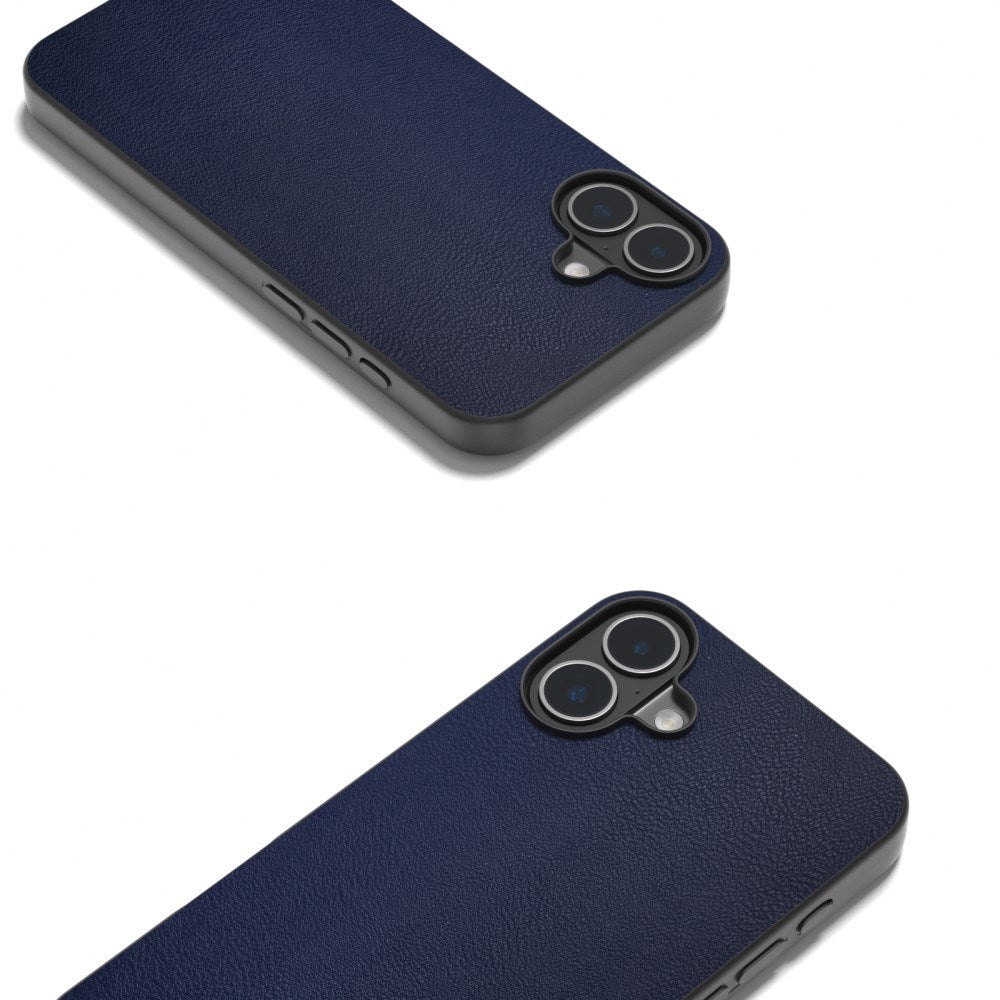 EIDERWOOD iPhone 16 Leather Coated Plastic Case - Blue