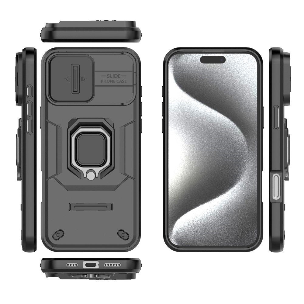 EIDERWOOD iPhone 16 Pro Max Tough Case w. Magnetic Kickstand & Cam Slider - Black